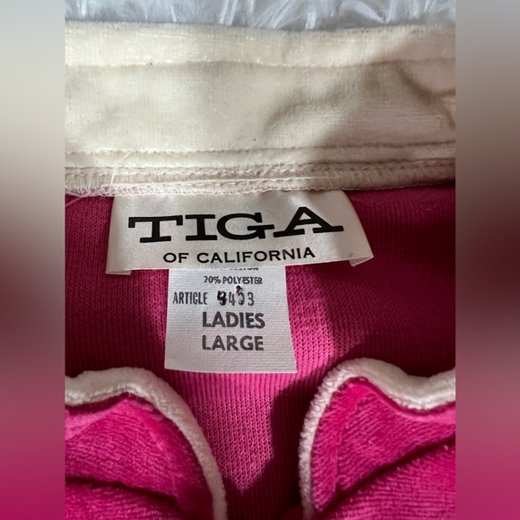 NWT Vintage 70s TIGA of California pink velour full zip jacket a447 - Picture 2 of 8